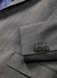 Pinstripe Stretch Wool Blend Blazer