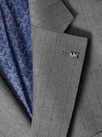 Pinstripe Stretch Wool Blend Blazer