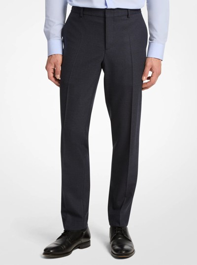 Glen Plaid Wool Blend Suit Pants in NAVY | Michael Kors