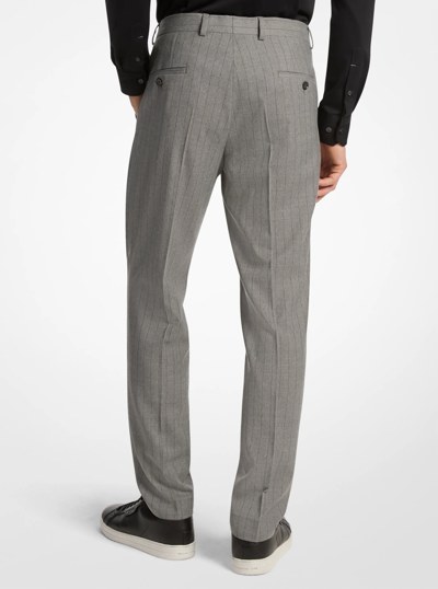 Slim-Fit Pinstripe Stretch Wool Blend Pant in PALE GREY | Michael Kors