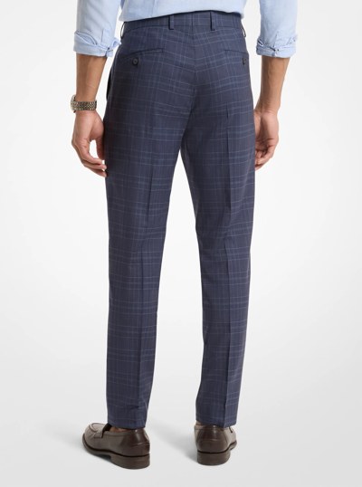 Prince De Galles Checkered Wool Blend Pants in ESTATE BLUE | Michael Kors