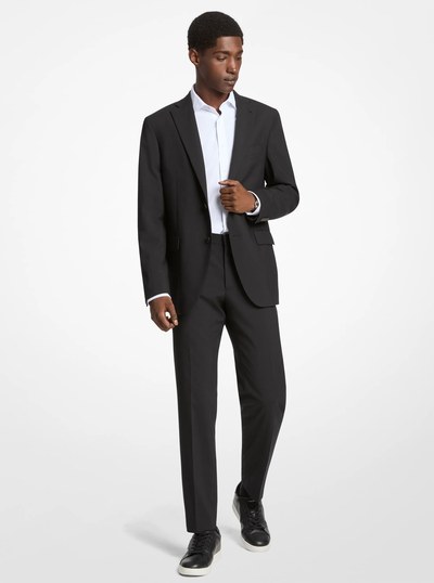 Slim-Fit Wool Blend Travel Suit in BLACK | Michael Kors