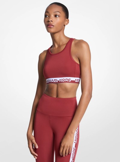 Soutien-gorge de sport &agrave; bande &agrave; logo in CERISE | Michael Kors