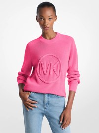 Braided Logo Cotton Blend Sweater