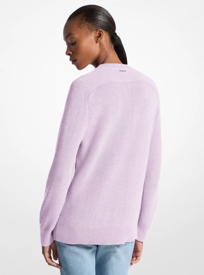 Chandail en m&eacute;lange de coton &agrave; logo tress&eacute; in QUARTZ | Michael Kors