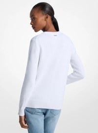 Fringed Heart Cotton Blend Sweater