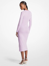 Robe en m&eacute;lange de viscose avec fermeture &agrave; bouton-pression