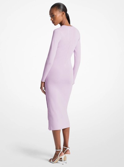 Robe en m&eacute;lange de viscose avec fermeture &agrave; bouton-pression in QUARTZ | Michael Kors