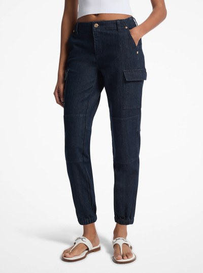 Jean cargo d&eacute;lav&eacute; en denim extensible in RIN&Ccedil;AGE | Michael Kors