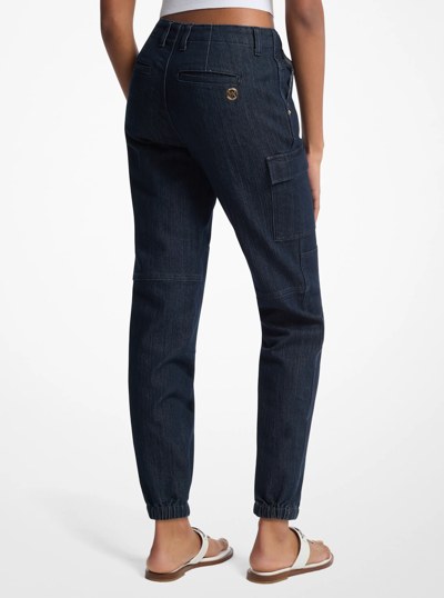 Jean cargo d&eacute;lav&eacute; en denim extensible in RIN&Ccedil;AGE | Michael Kors
