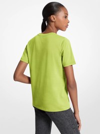 Sequined Logo Cotton T-Shirt