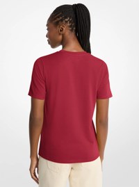 Sequined Logo Cotton T-Shirt