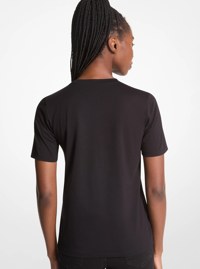 Studded Logo Charm Organic Cotton Jersey T-Shirt