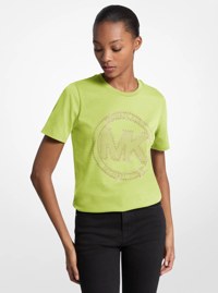 Studded Logo Charm Organic Cotton Jersey T-Shirt