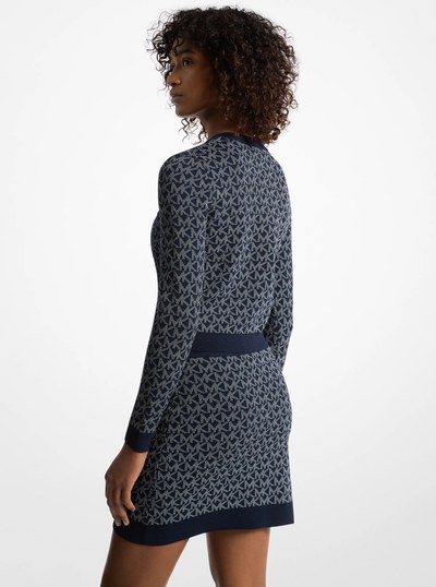 Jupe tricot&eacute;e en jacquard &agrave; logo in MIDNIGHTBLUE | Michael Kors