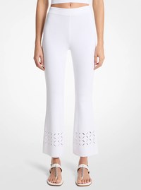 Laser Cut Stretch Knit Pants