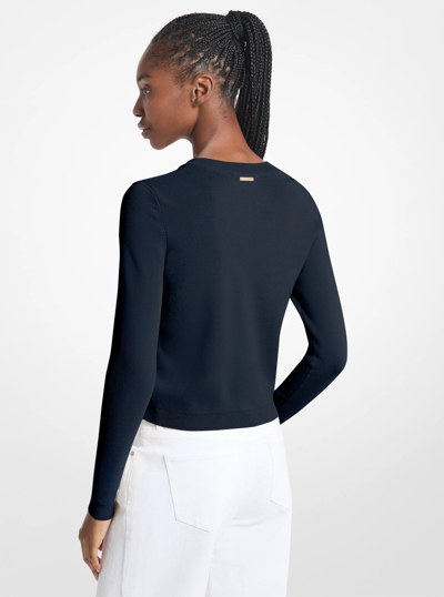 Viscose Blend Cardigan in MIDNIGHTBLUE | Michael Kors