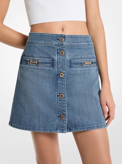 Carson Denim Mini Skirt in DUSK BLUE WASH | Michael Kors