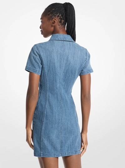 Mini-robe Carson en denim in DUSK BLUE WASH | Michael Kors