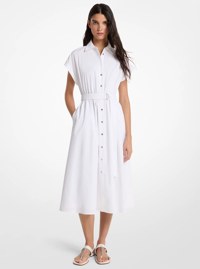 Robe mi-longue en popeline de coton