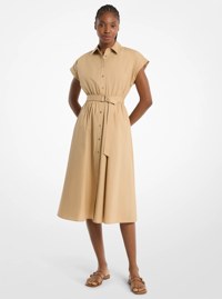 Robe mi-longue en popeline de coton