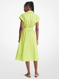 Robe mi-longue en popeline de coton