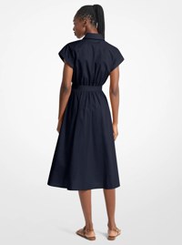 Robe mi-longue en popeline de coton