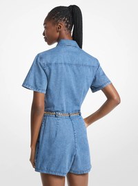 Barboteuse en denim avec ceinture