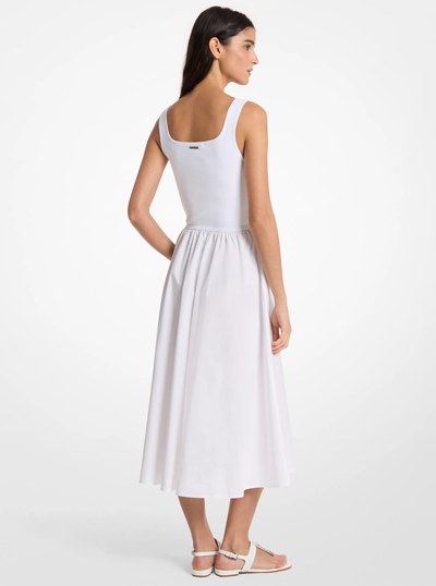 Robe mi-longue en m&eacute;lange de viscose in BLANC | Michael Kors