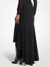 Wool Serge High-Low Trouser Skirt