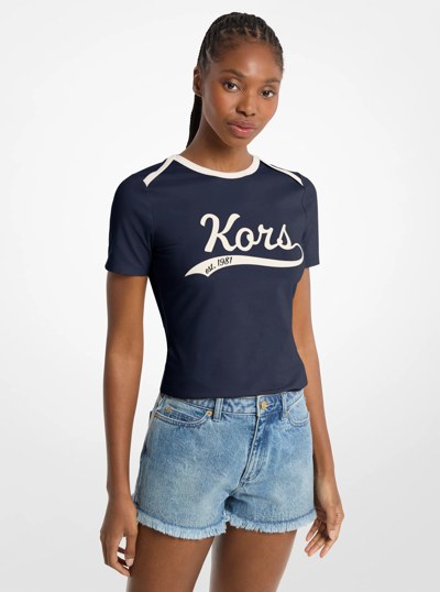 KORS Stretch Jersey T-Shirt in MIDNIGHTBLUE | Michael Kors