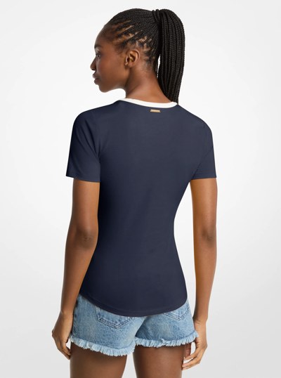 KORS Stretch Jersey T-Shirt in MIDNIGHTBLUE | Michael Kors