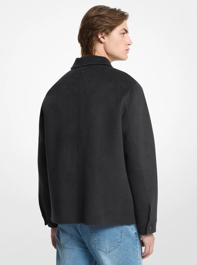 Joshua Wool Blend Shirt Jacket in CHARCOAL | Michael Kors