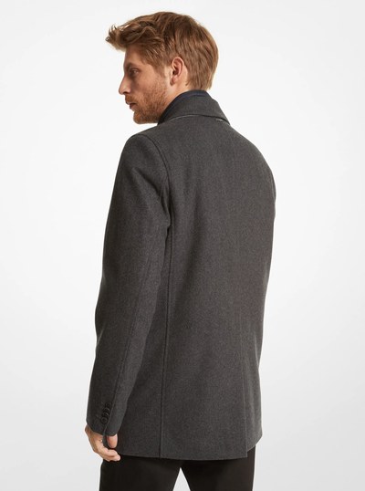 2-in-1 Wool Blend Coat in CHARCOAL | Michael Kors