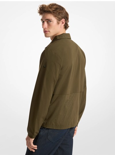 Logo Jacquard Windbreaker Jacket in OLIVE | Michael Kors