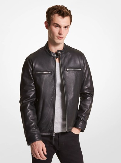 Veste de moto en cuir in NOIR | Michael Kors