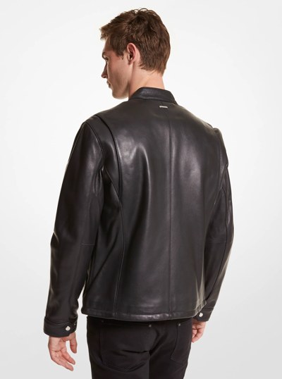 Veste de moto en cuir in NOIR | Michael Kors