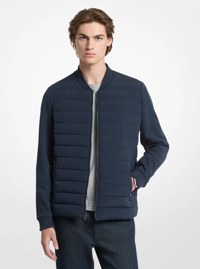 Mixed-Media Quilted Bomber Jacket