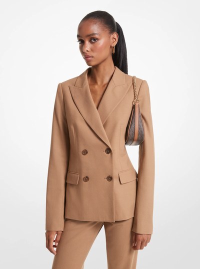 Stretch Wool Blazer in DARK CAMEL | Michael Kors