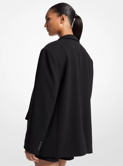 Oversized Crepe Blazer in BLACK | Michael Kors