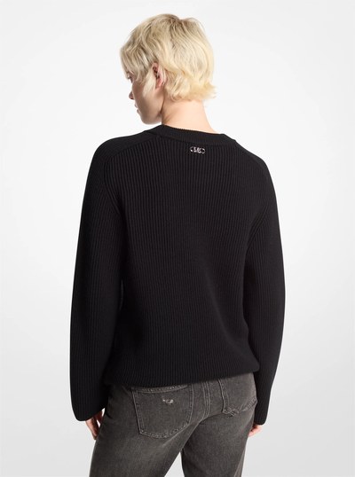 Ribbed Wool Sweater in BLACK | Michael Kors