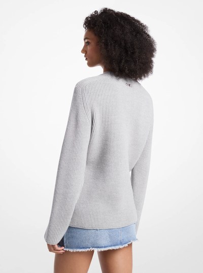 Ribbed Wool Sweater in PEARL HEATHER | Michael Kors