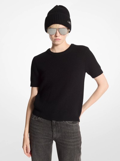 Chandail en laine &agrave; manches courtes in NOIR | Michael Kors