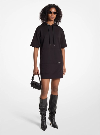 Cotton Hoodie Dress in BLACK | Michael Kors