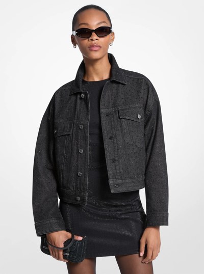 Studded Denim Jacket in BLACK RINSE | Michael Kors