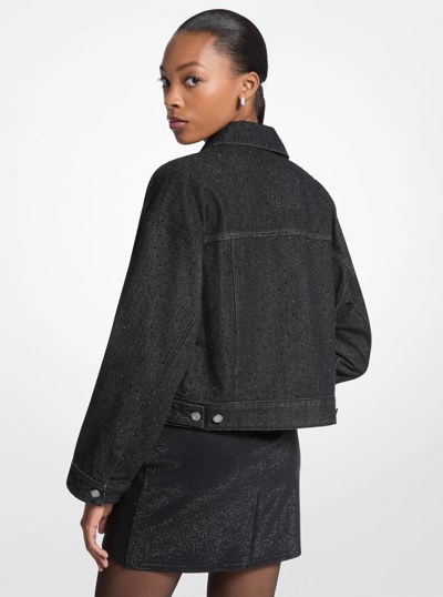 Studded Denim Jacket in BLACK RINSE | Michael Kors