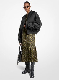 Satin Cir&eacute; Bomber Jacket