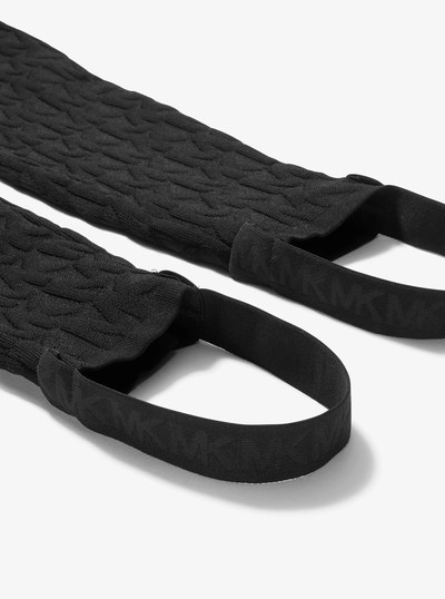 Legging de esqu&iacute; de tejido el&aacute;stico y logotipo en jacquard in NEGRO | Michael Kors