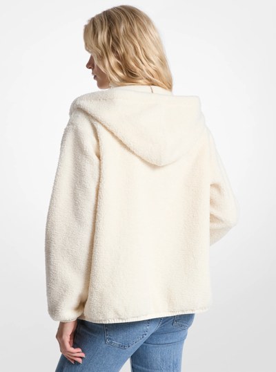 Sherpa Hooded Jacket in BONE | Michael Kors