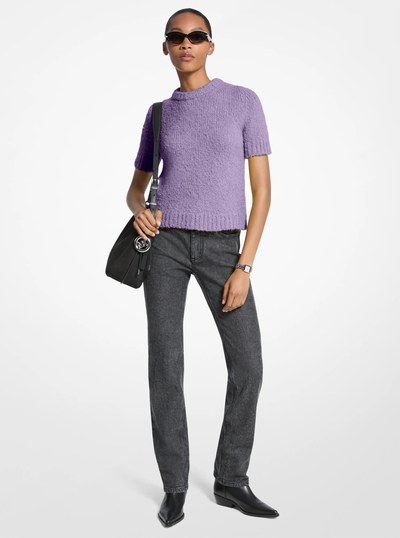 Knit Short-Sleeve Sweater in WILD WISTERIA | Michael Kors